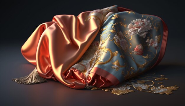 Tecido de seda chinês vibrante e colorido