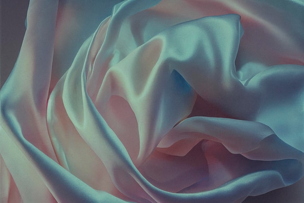 tecido de seda com cores de cetim rosa e azul claro criado com a tecnologia Generative AI