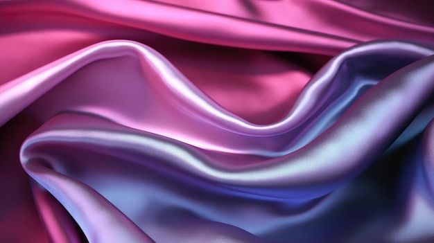 Tecido de seda rosa e azul com efeito soft focus.