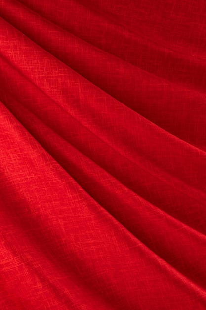 tecido de seda vermelho drapeado de tecido de cetim, textura, plano de fundo