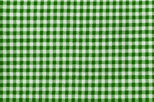 Tecido de tecido de algodão xadrez verde e branco