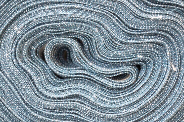 Tecido de tingimento natural azul claro, foco seletivo