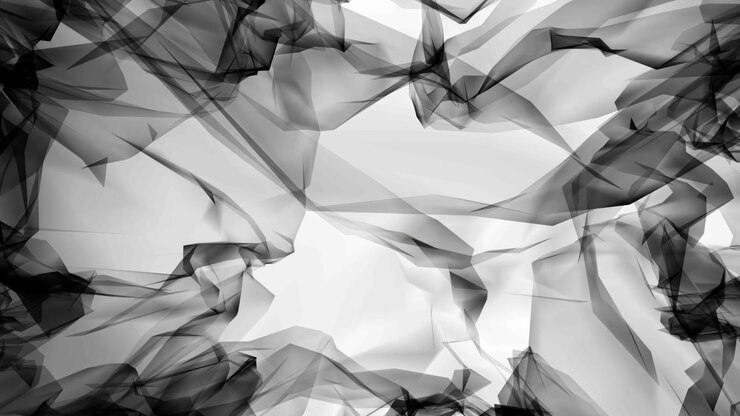 Foto tecido de voile preto 3d fundo em movimento tecido abstrato preto e branco