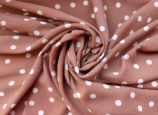 Tecido macio e suave bege Polka Dot Printed Fleece