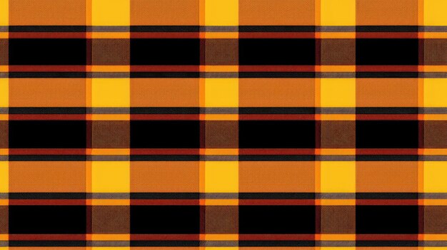 Tecido tartan xadrez amarelo e preto sem costura perfeito para camisas ou toalhas de mesa com um design clássico xadrez escocês Também ótimo como pano de fundo versátil ou papel de parede