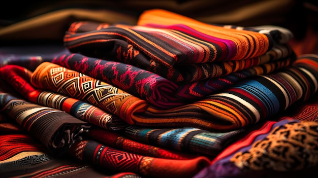 Tecidos com padrões tribais tradicionais
