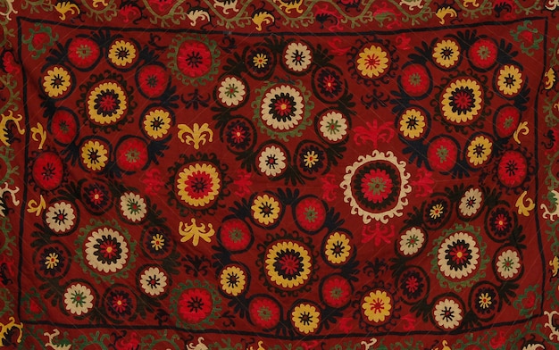 Tecidos de fundo e têxteis com ornamentos e padrões orientais coloridos