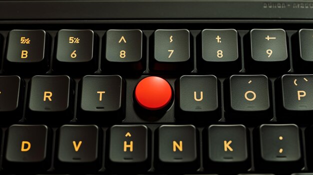 Foto un teclado con un botón rojo que dice itxon