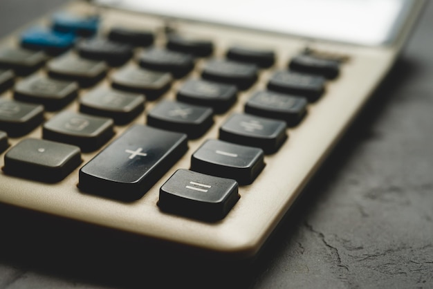 Foto el teclado de una calculadora de primer plano