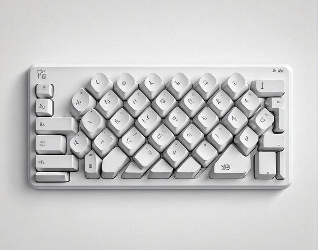 Foto un teclado de computadora con un teccado blanco en él