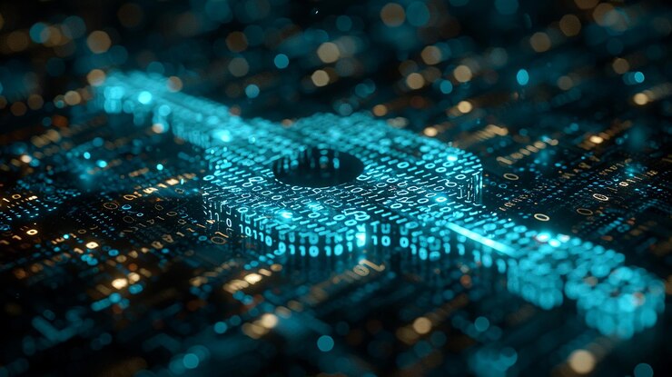 Foto un teclado de computadora con una tecla azul y verde