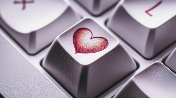 Foto un teclado con un corazón en él
