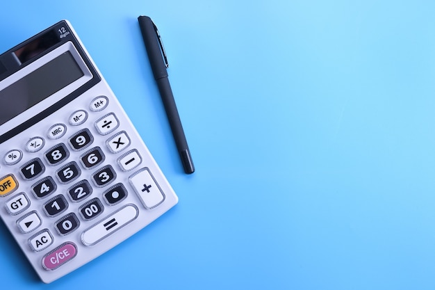 Teclado da calculadora em azul