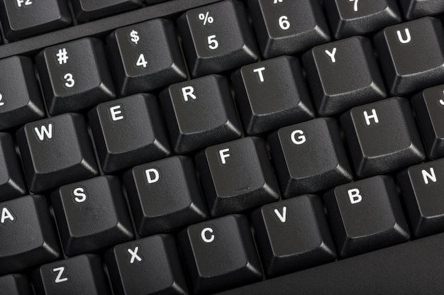 Teclado de computador de detalhe de coleção eletrônica