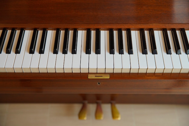 Teclado de piano close-up