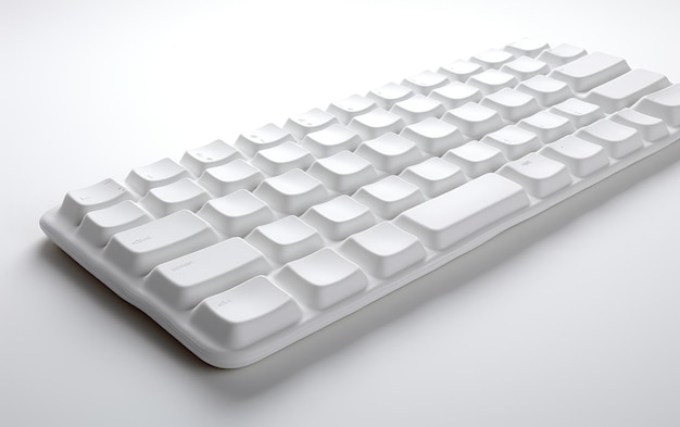 teclado de plástico 3D em fundo branco