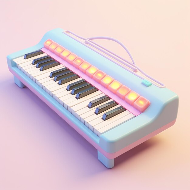 Teclado eléctrico de dibujos animados 3D