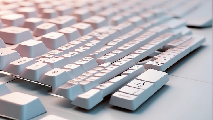 Foto un teclado con la letra l en él