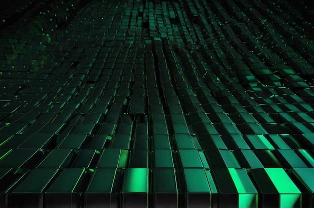 un teclado con las luces verdes en él