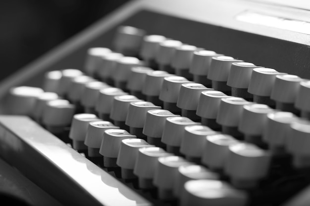 Teclado mecânico da máquina de escrever. Fechar-se