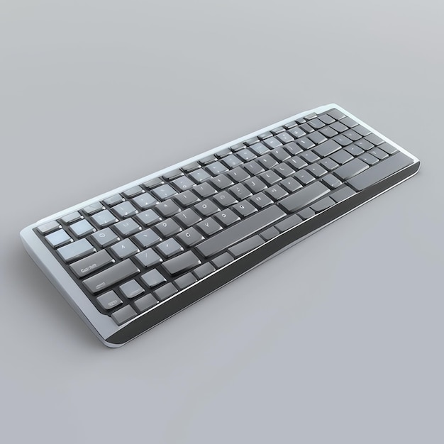 un teclado negro y plateado con unas teclas plateadas y negras