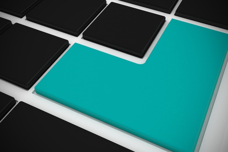 Foto teclado negro con tecla azul