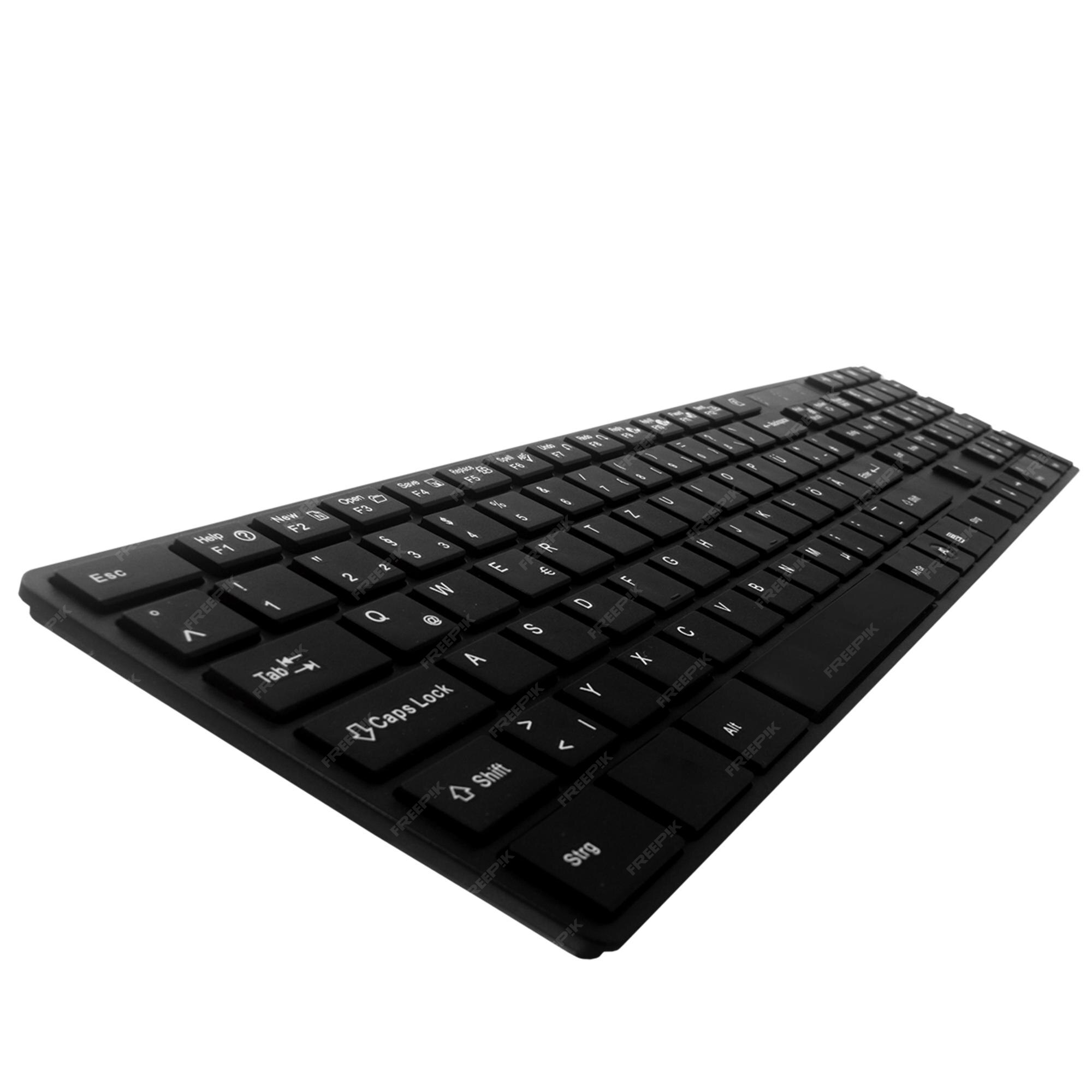 Teclado para jogos digitação de computador isolada em branco