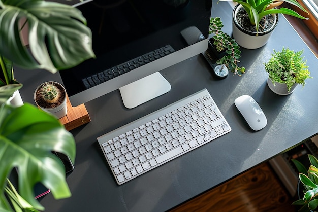 Teclado y ratón elegantes con diseño ergonómico