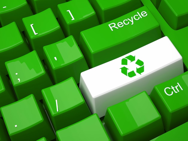 Teclado de reciclaje verde