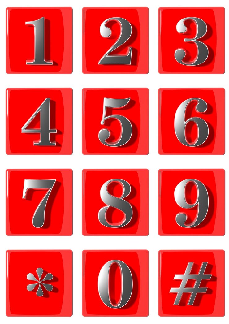 Foto teclado de teléfono rojo