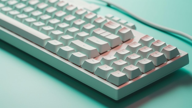 Un teclado verde con las letras q y q en él