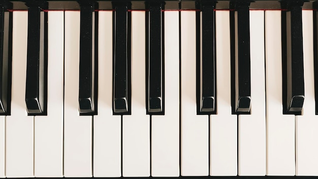 Foto las teclas del sintetizador de piano son el fondo musical