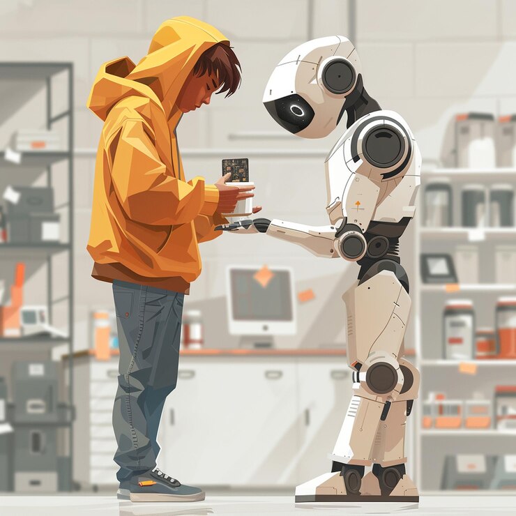 Foto técnico de mercadotecnia digital en un diseño minimalista de investigación de ai
