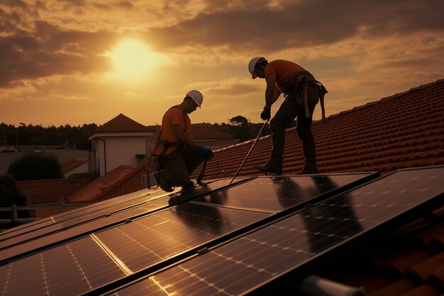 Técnicos expertos aseguran la eficiencia de los paneles solares en un entorno español