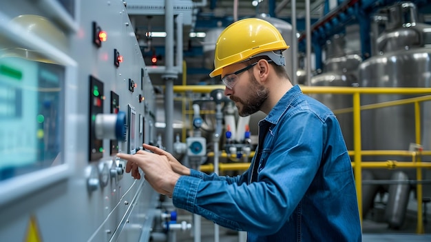 Técnicos que operan paneles de control en una moderna instalación de tratamiento de agua