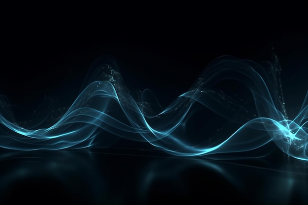 Tecnología abstracta línea curva azul brillante futurista en diseño azul oscuro fondo de lujo moderno IA generativa