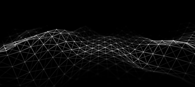 Tecnología abstracta Matriz de código de datos grande Estructura de conexión de red Representación 3D