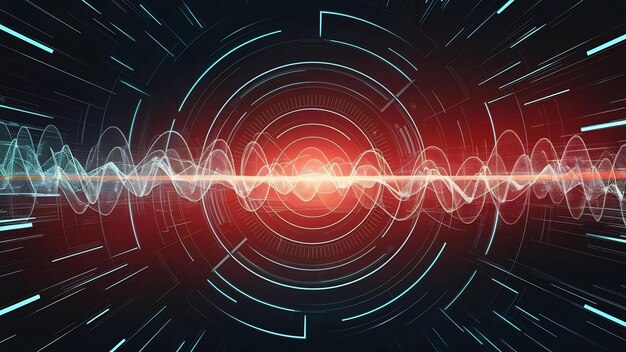 Tecnología abstracta patrón de onda de línea digital fondo y red de comunicación futurista websi