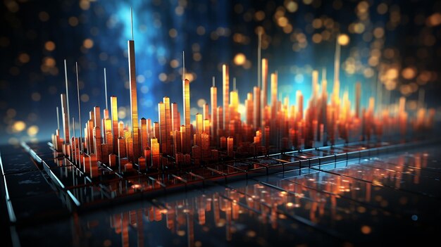 Tecnologia Abstrata e Gráfico Financeiro