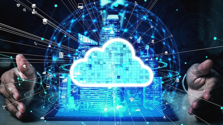 Foto tecnología de almacenamiento de datos y computación en la nube conceptual para la innovación futura