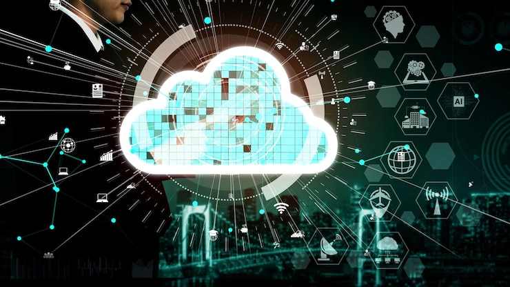 Foto tecnología de almacenamiento de datos y computación en la nube conceptual para la innovación futura