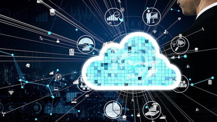 Foto tecnología de almacenamiento de datos y computación en la nube conceptual para la innovación futura
