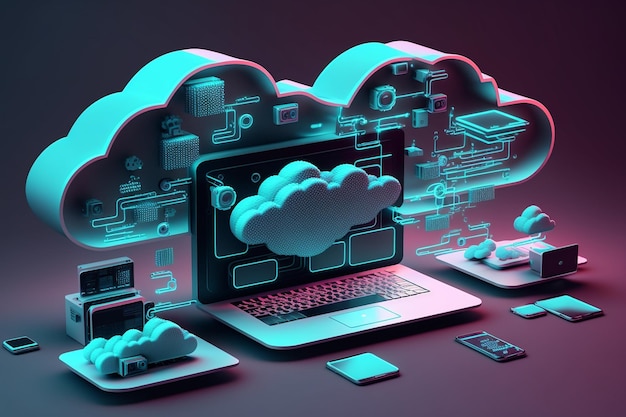 Tecnología de alojamiento de computación en la nube 3D con dispositivos electrónicos