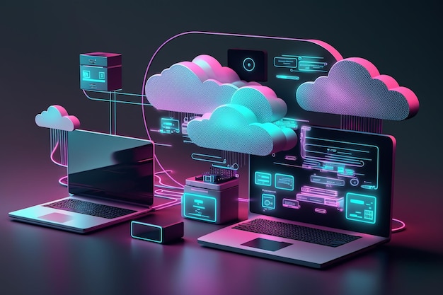 Tecnología de alojamiento de computación en la nube 3D con dispositivos electrónicos