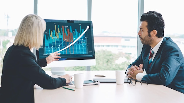 Tecnología de análisis visual de datos empresariales por software informático creativo