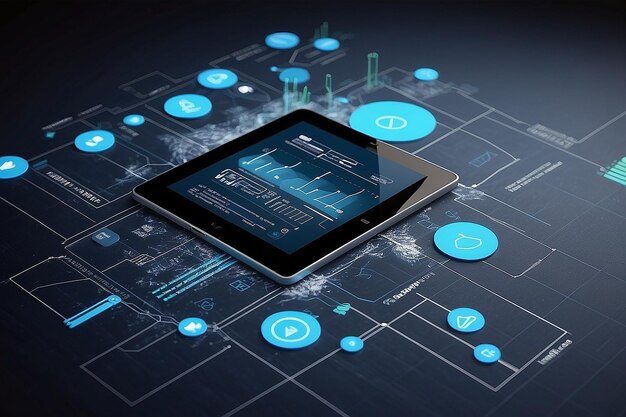 Tecnología de aplicación con un gráfico empresarial