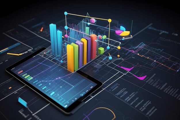 Tecnología de aplicación con un gráfico empresarial