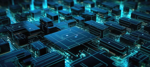 Foto tecnologia avançada de redes de placas de circuitos