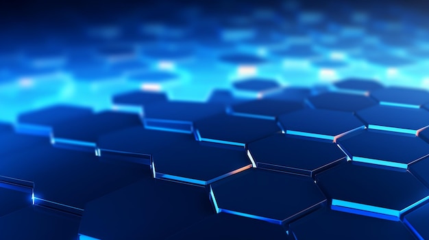 Tecnología azul abstracta de fondo hexagonal