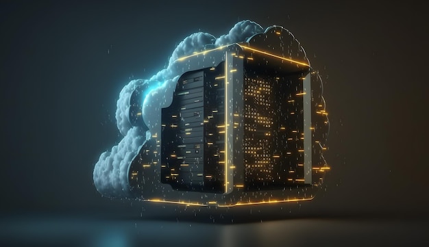 Tecnología basada en la nube Servidor renderizado en 3D y almacenamiento en estilo de fotogrametría con centro de datos realista y ciudad flotante